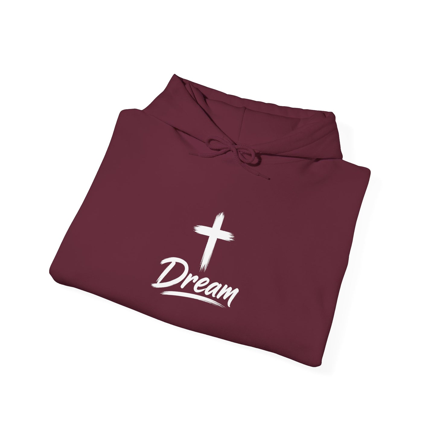 Faith "Dream" Hoodie — Christian Cross Pullover with Inspirational Acronym (Delivered, Redeemed, Eternal, Awakened, My God)