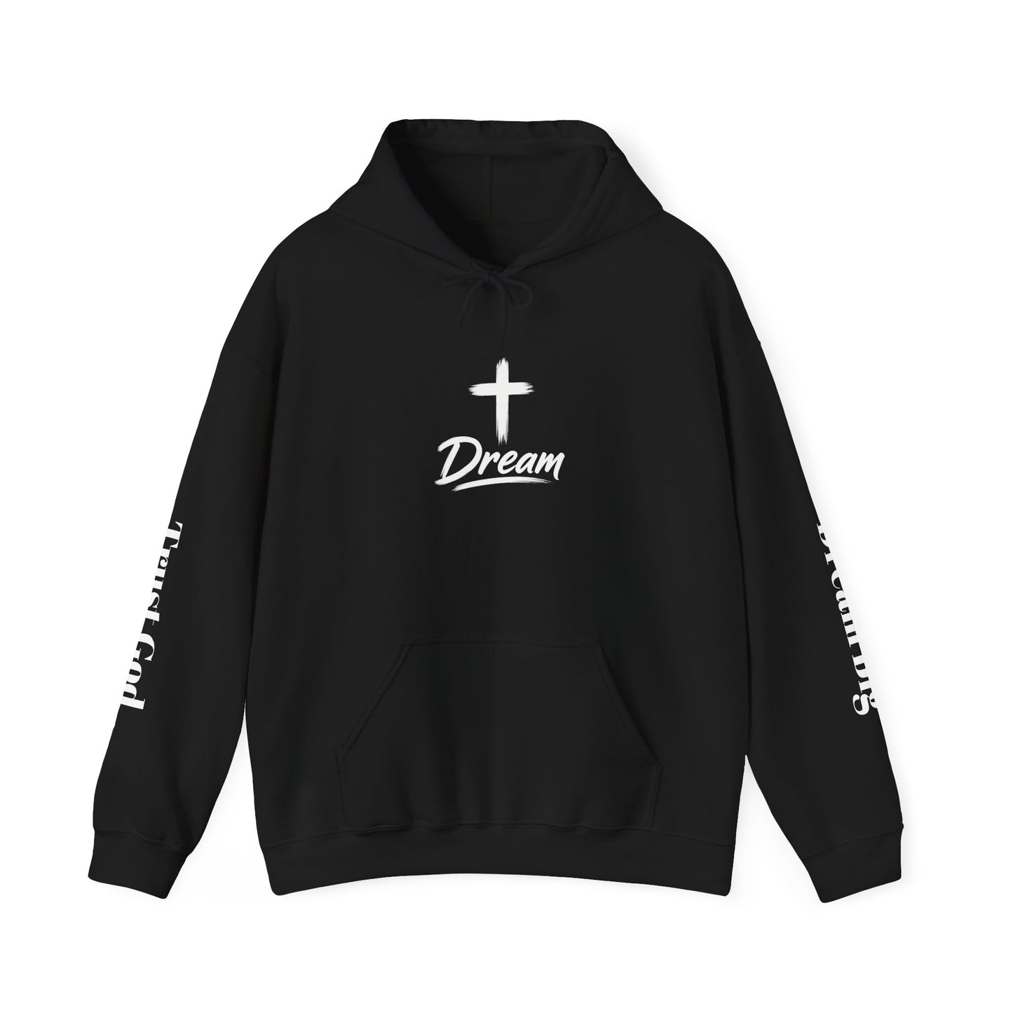 Faith "Dream" Hoodie — Christian Cross Pullover with Inspirational Acronym (Delivered, Redeemed, Eternal, Awakened, My God)