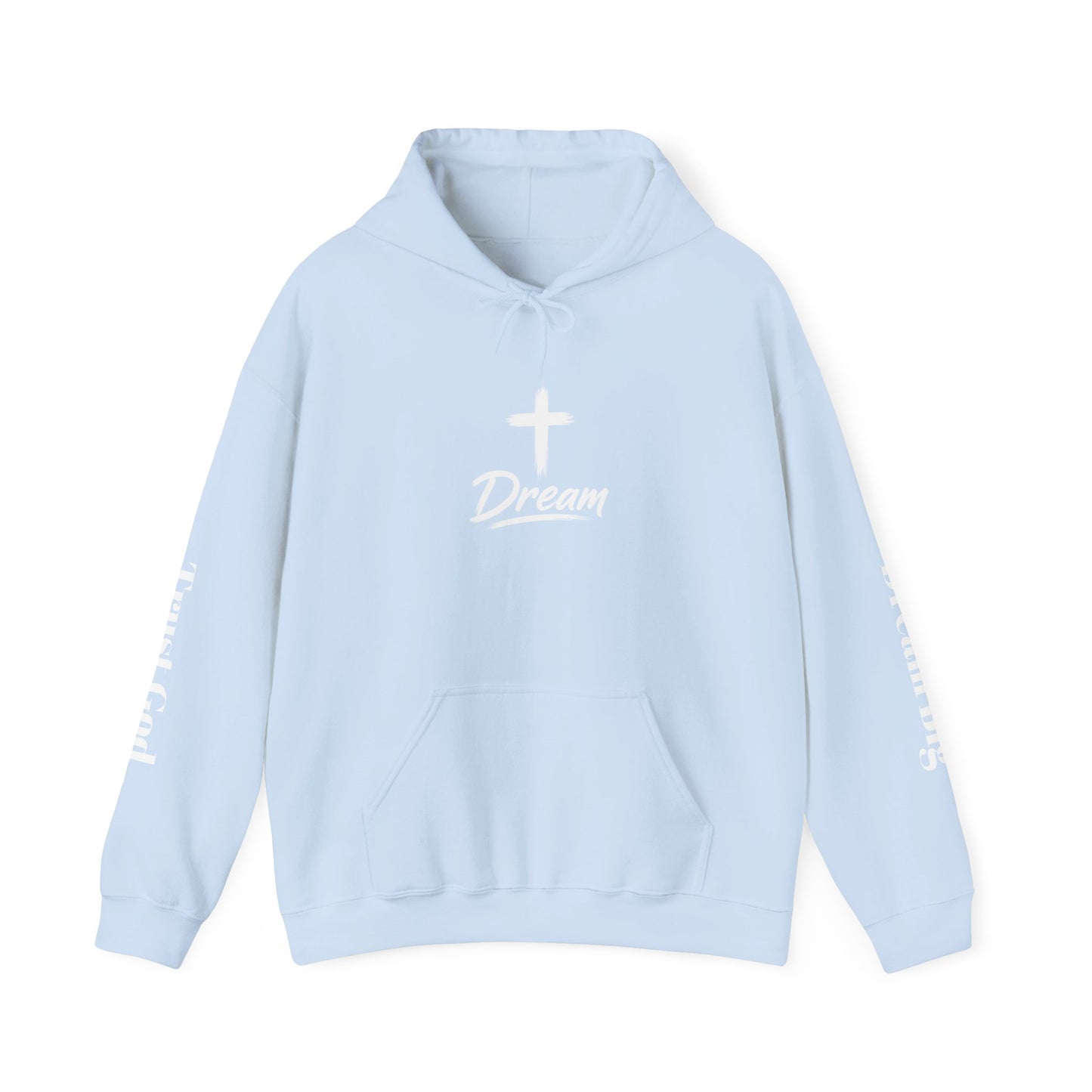 Faith "Dream" Hoodie — Christian Cross Pullover with Inspirational Acronym (Delivered, Redeemed, Eternal, Awakened, My God)